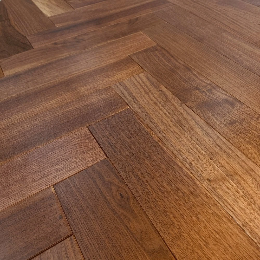 Liberty Floors American Black Walnut - Herringbone Parquet 14mm Engineered Real Wood Flooring (219505) 4 Liberty Floors American Black Walnut - Herringbone Parquet 14mm Engineered Real Wood Flooring (219505) - Image 2