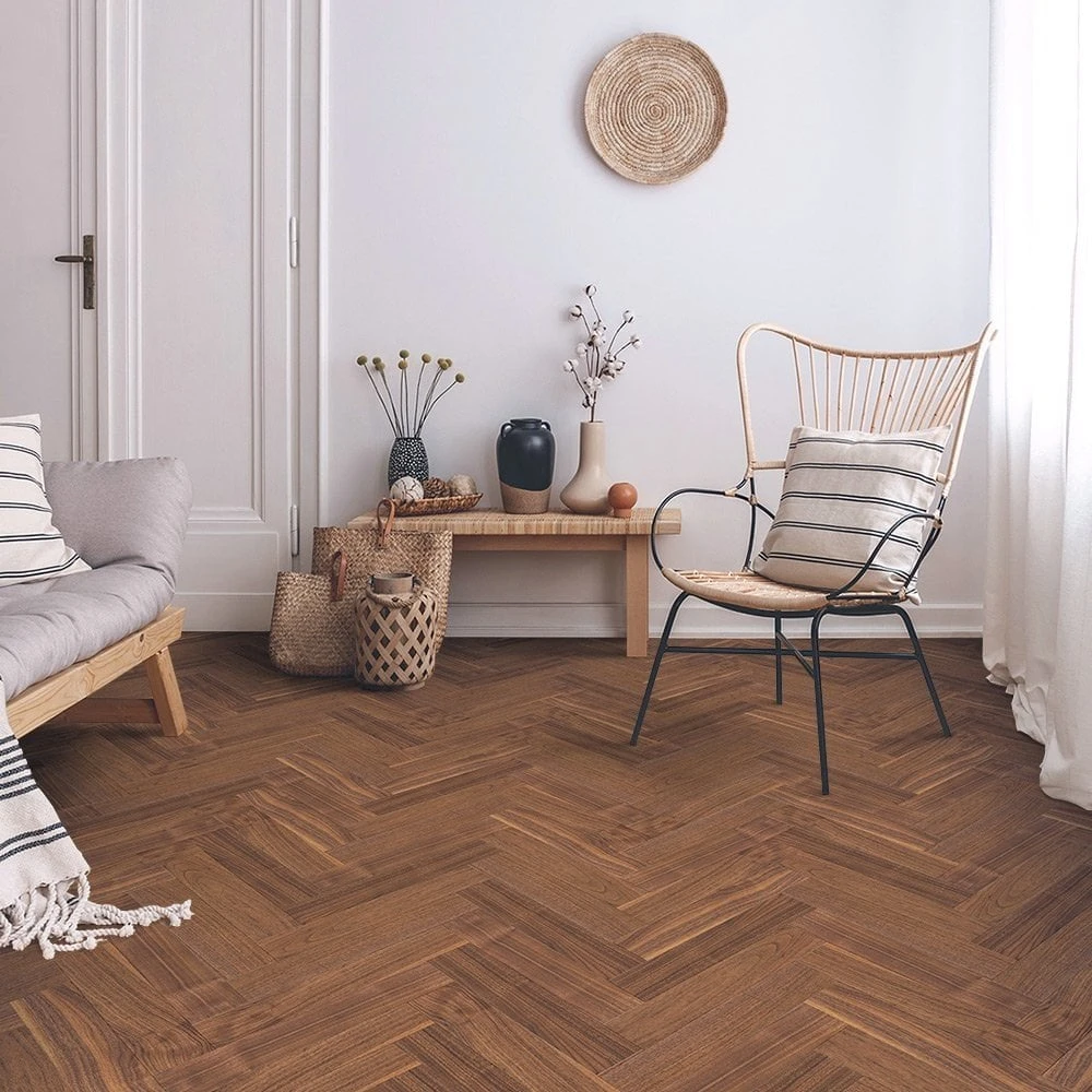 Liberty Floors American Black Walnut - Herringbone Parquet 14mm Engineered Real Wood Flooring (219505) 8 Liberty Floors American Black Walnut - Herringbone Parquet 14mm Engineered Real Wood Flooring (219505) - Image 6