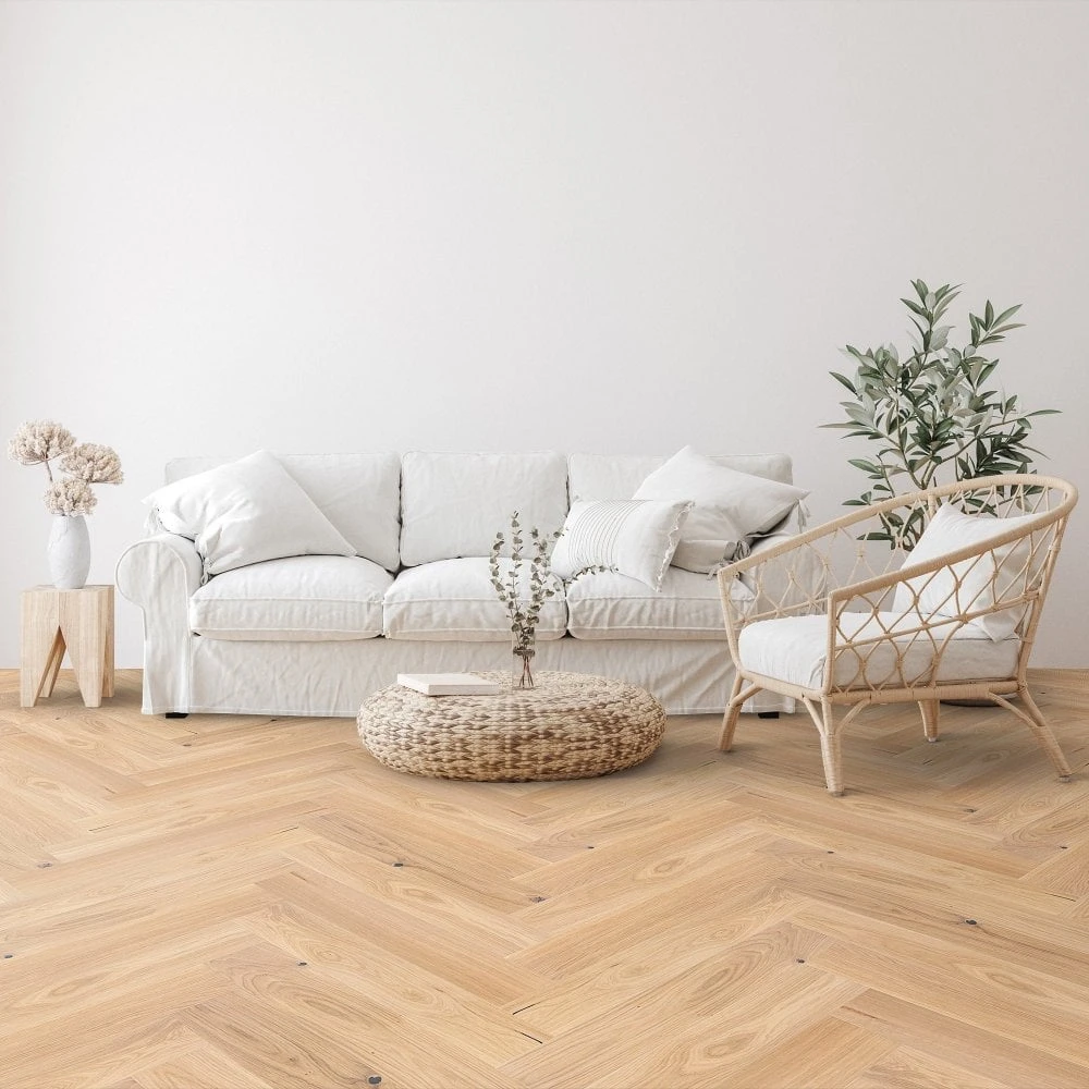 Liberty Floors Bianco Oak - Manor Herringbone Parquet 14mm Engineered Real Wood Flooring (249871) 3 Liberty Floors Bianco Oak - Manor Herringbone Parquet 14mm Engineered Real Wood Flooring (249871)