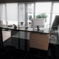 Liberty Floors Black - Lustre Stone 8mm High Gloss Laminate Flooring (223769) -Leader Floors black lustre stone 8mm high gloss laminate flooring 223769 p89999 207805 image