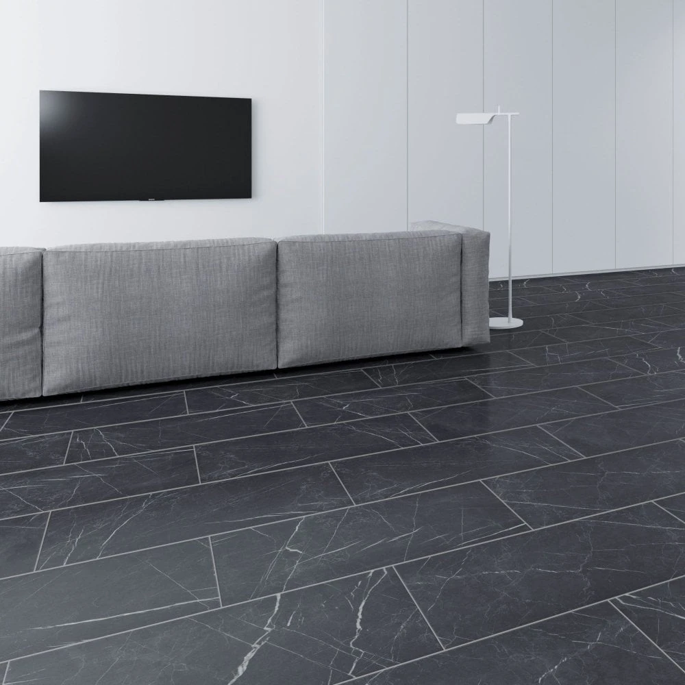FAUS Black Marble - Industry Tile 8mm Laminate Flooring (217071) 3 FAUS Black Marble - Industry Tile 8mm Laminate Flooring (217071)