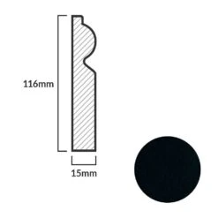 Leader Black Torus Laminate Skirting Board (2.4m) -Leader Floors black torus laminate skirting board 2 4m p84894 191826 image