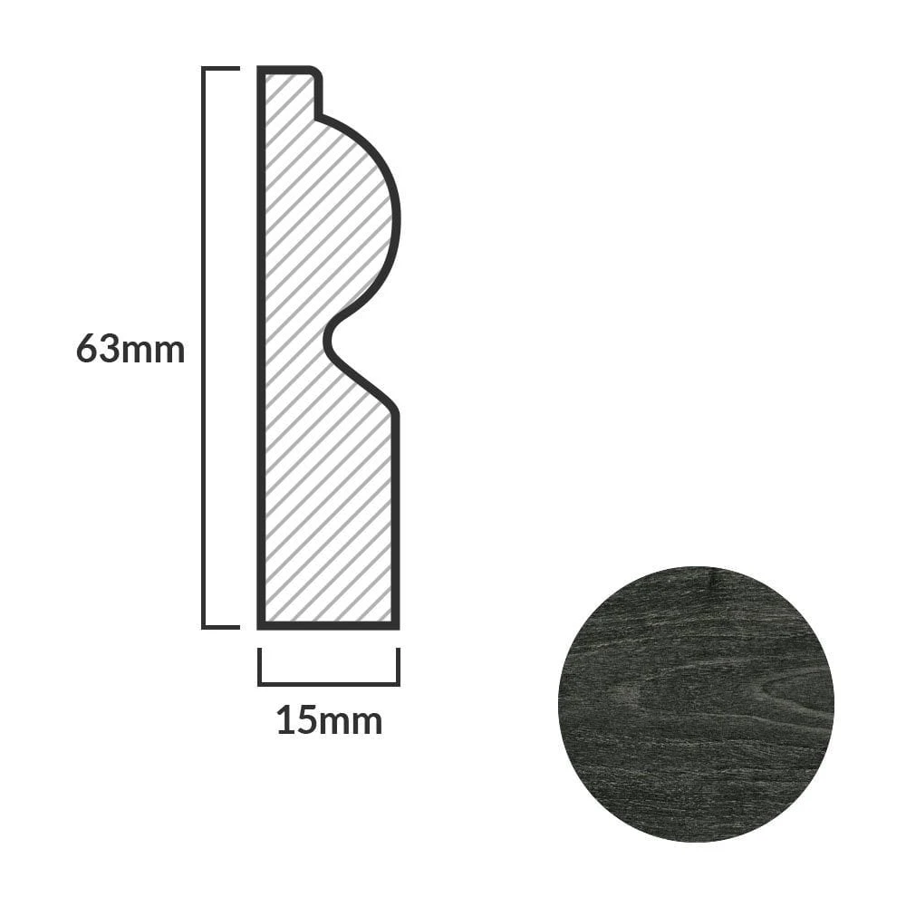 Leader Dark Grey Torus Laminate Skirting Board (2.4m) 6 Leader Dark Grey Torus Laminate Skirting Board (2.4m) - Image 4