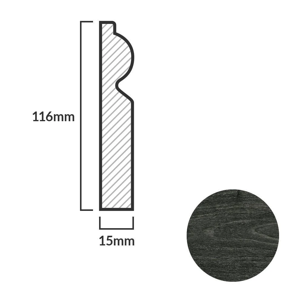 Leader Dark Grey Torus Laminate Skirting Board (2.4m) 7 Leader Dark Grey Torus Laminate Skirting Board (2.4m) - Image 5