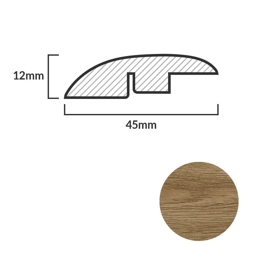 Leader Dark Oak Laminate Adapting Profile Door Bar (1m) 4 Leader Dark Oak Laminate Adapting Profile Door Bar (1m) - Image 2