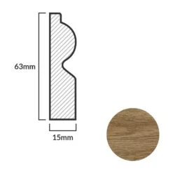 Leader Dark Oak Torus Laminate Skirting Board (2.4m) -Leader Floors dark oak torus laminate skirting board 2 4m p84906 191819 image