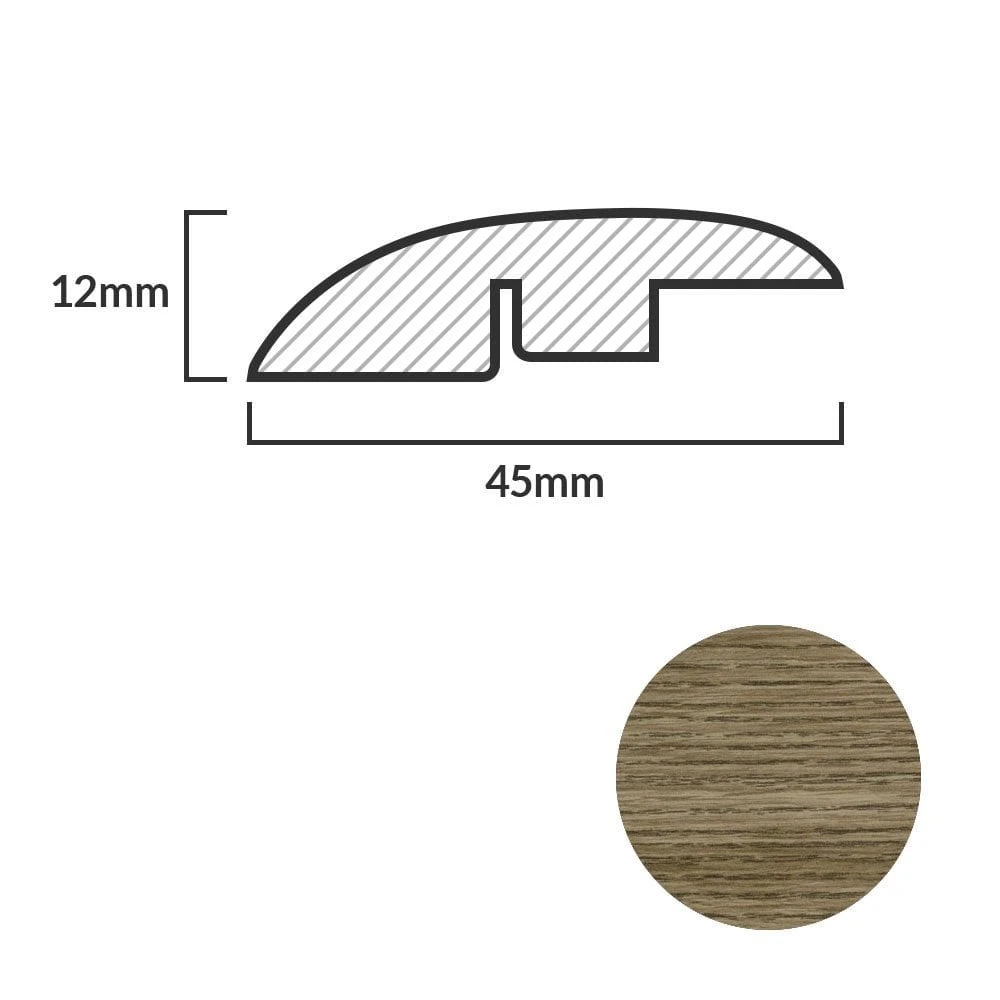 Leader Medium Oak Laminate Adapting Profile Door Bar (1m) 4 Leader Medium Oak Laminate Adapting Profile Door Bar (1m) - Image 2
