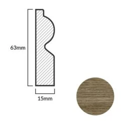 Leader Medium Oak Torus Laminate Skirting Board (2.4m) -Leader Floors medium oak torus laminate skirting board 2 4m p84912 191837 image