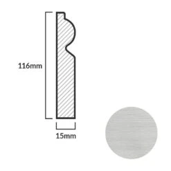 Leader Off-White Torus Laminate Skirting Board (2.4m) -Leader Floors off white torus laminate skirting board 2 4m p84918 191860 image