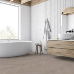 Liberty Floors Pebble Grey Oak - Chevron 15mm Engineered Real Wood Flooring (249202) -Leader Floors pebble grey oak chevron 15mm engineered real wood flooring 249202 p108328 242842 image