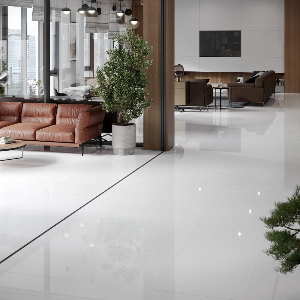 Liberty Floors White - Lustre Stone 8mm High Gloss Laminate Flooring (223770) 8 Liberty Floors White - Lustre Stone 8mm High Gloss Laminate Flooring (223770) - Image 6