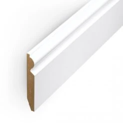 Leader White Torus Laminate Skirting Board (2.4m) -Leader Floors white torus laminate skirting board 2 4m p84888 191788 image
