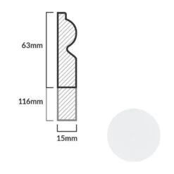 Leader White Torus Laminate Skirting Board (2.4m) -Leader Floors white torus laminate skirting board 2 4m p84888 191790 image