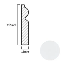 Leader White Torus Laminate Skirting Board (2.4m) -Leader Floors white torus laminate skirting board 2 4m p84888 191792 image